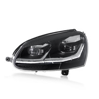 Ensemble de phares LED sur mesure pour Volkswagen Golf 5 03-11 avec DRL bicolore Golden Eye