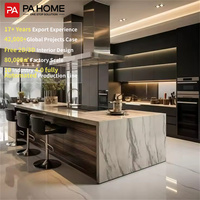 Armoires de cuisine modernes minimalistes personnalisées, armoires de style italien à dos haut brillant pour appartement