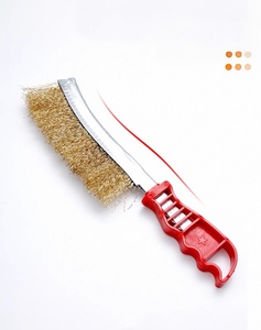 Cepillo de Limpieza Doméstica Antideslizante con Mango de Plástico PP, Flexible, Mini, de Acero al Carbono, Latón, Acero Inoxidable, Alambre de Nylon Rojo para Rascar - Product Image 6