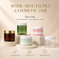 Pot en plastique PET à large ouverture de 30g-150g, sans BPA, en PET vierge, pour échantillons de crème, épices, herbes, cosmétiques, conteneur OEM