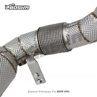 Knalpot Downpipe Boska High Flow Catted untuk BMW 650/650i F06/F12/F13 4.0T 2011-2017 Katalis 100/200/300 sel dengan Pelindung Panas