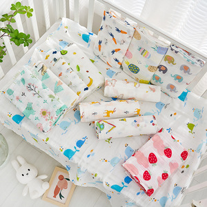 Couverture en mousseline de bambou <span class=keywords><strong>pour</strong></span> bébé à motif réactif <span class=keywords><strong>personnalisé</strong></span>, 2 couches, couverture d'emmaillotage, vente en gros, tissu en coton biologique, couverture en mousseline - Product Image 6