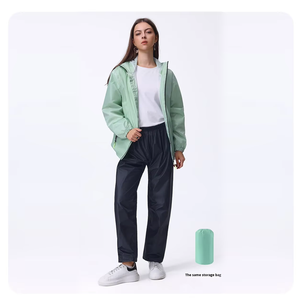 Ensemble imperméable ultra-fin en polyester : veste et <span class=keywords><strong>pantalon</strong></span>, style minimaliste et tendance, respirant et <span class=keywords><strong>chaud</strong></span> pour femme - Product Image 2