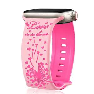 Correa de reloj de silicona con flor grabada de doble color para <span class=keywords><strong>Apple</strong></span> <span class=keywords><strong>Watch</strong></span> <span class=keywords><strong>8</strong></span> 7 6 5 4 3 2 1 SE Ultra - Product Image 5