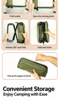Tabouret pliant d'extérieur Nuosenlai en tissu Oxford moderne, sac à dos portable pour équipement de camping, chaise pliante de sport avec sac à bandoulière