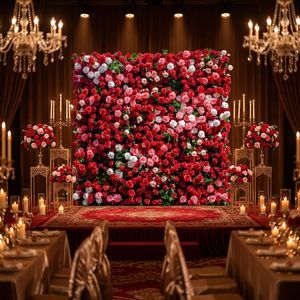 Muro de Flores Artificiales Ombre Premium con Rosas <span class=keywords><strong>en</strong></span> Degradado Rosa y Blanco para Decoración de Fondo de Boda de Lujo - Product Image 2
