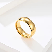 Cincin pasangan 2 4 6 mm baja tahan karat 18K cincin pernikahan berlapis emas untuk pria wanita pria