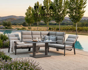 SIMPOLIFESTYLE Set di Divani Angolari in Alluminio e Tessuto per Esterni, Sedia Reclinabile CELESTIA per Terrazza e Giardino, Arredamento Premium per Resort e Hotel - Product Image 1