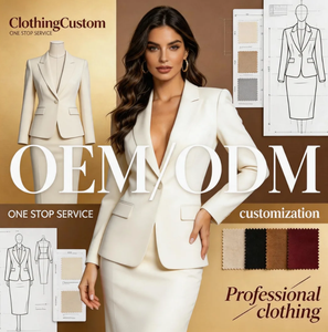 Custom Clothing Women Business Suit <strong>Set</strong> OEM ODM Service <strong>White</strong> Blazer Skirt Suits Office Lady Formal Two <strong>2</strong> <strong>Piece</strong> <strong>Set</strong> Manufacturer - Product Image 1
