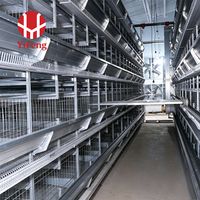Cage à poulets automatique de type H à 4 niveaux en acier galvanisé avec courroie de fumier, collecte d'œufs OEM, abreuvoir à tétine, haute densité