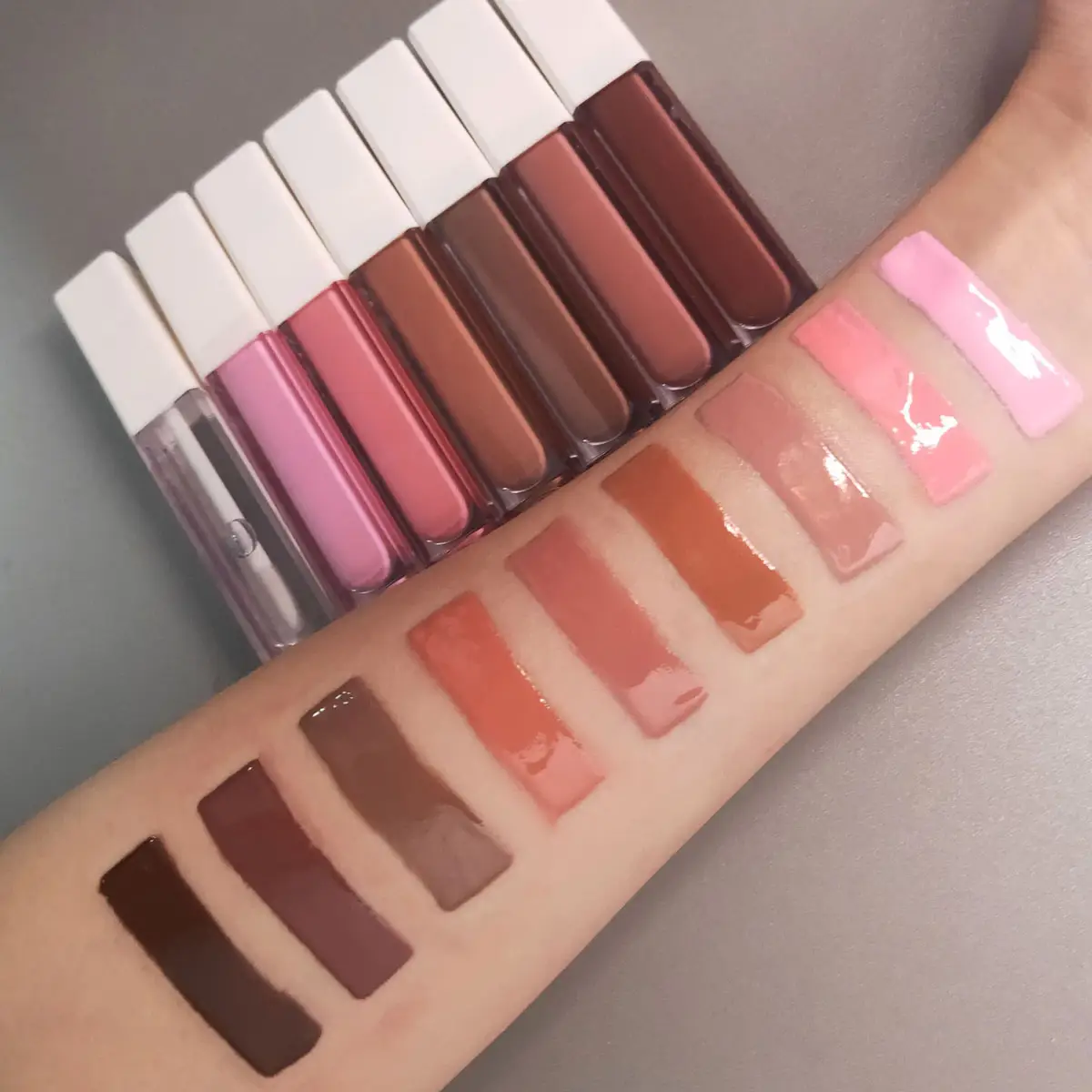 Wholesale New Cosmetics no logo 12 colors liquid lipgloss shimmer high quality vegan glossy lip gloss