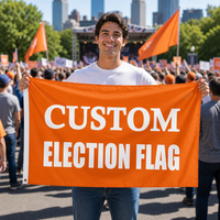 Drapeau publicitaire extérieur 90x150cm 100% polyester, impression numérique personnalisée 3x5, logo, imperméable et durable, vente en gros