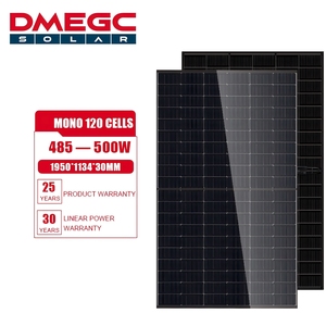 Dmegc Tấm Pin Mặt Trời 480-500 watt hai mặt kính kép <span class=keywords><strong>PV</strong></span> mô-đun khung màu đen cho hệ thống năng lượng mặt trời trên mái nhà năng lượng mặt trời - Product Image 1