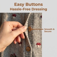 Pull pour bébé brodé à la main, cardigan tricoté pour enfants, haut décontracté mignon pour l'automne, de haute qualité, 100% coton, respirant et chaud