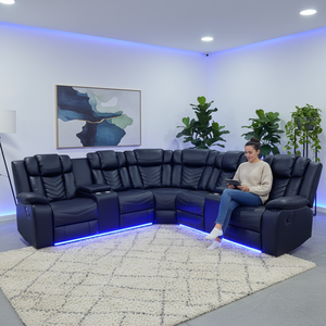 Frank New Arrival Minimalist Design Leather Corner Sofa Power <strong>Recliner</strong> for Modern Studio Apartment - Product Image 3