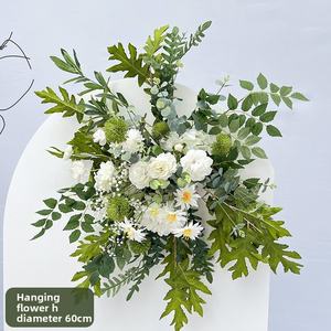 Boda Blanco Verde Colgante Arreglo de flores artificiales Estilo bosque Decoraciones navideñas - Product Image 6