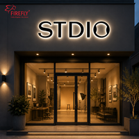 Enseigne lumineuse personnalisée en lettres canal rétroéclairées en acier inoxydable 304, lettres LED Halo Lit, étanche IP65, pour logo de devanture de magasin