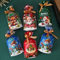 Kantong Permen Natal Kemasan Hadiah Kecil Kantong Apel Desain Santa Claus Asal Yiwu Kantong Serut E-Commerce Lintas Batas