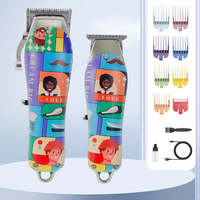 Ciseaux de coiffeur de style graffiti-Lames de rasoir en acier inoxydable pour sculpture de tête d'huile rétro pour hommes, outils d'art auto-coupés de qualité salon