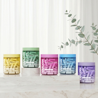 Ensemble de pots mats verts personnalisés à large ouverture pour poudres de vitamines, suppléments protéinés et emballages nutritionnels