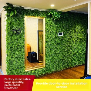 Pared Verde Artificial con Flores Artificiales, Césped Artificial para Decoración de Bodas, Fondo de Plástico, Decoración Sencilla - Product Image 2