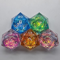 Dadu Resin Liquid Core Flowsand 35mm D20 Grosir untuk Permainan Meja DND RPG