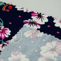 Tissu tricoté brossé 75D DTY en soie de lait imprimé petites fleurs, toucher doux, 95% polyester 5% élasthanne, pour robe