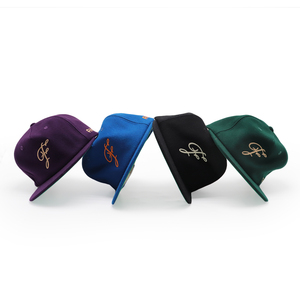 <span class=keywords><strong>Casquette</strong></span> Snapback <span class=keywords><strong>Homme</strong></span> Brodé en <span class=keywords><strong>Laine</strong></span> Mélangée Non Structurée avec Logo Personnalisé Visière Plate Haute Qualité 5 Panneaux - Product Image 3