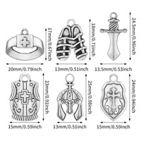 Pendentifs à thème biblique en alliage, motifs Armure Complète, Sunday Craft, Breloques pour ceinture et casque, en gros pour la fabrication de bijoux DIY (bracelets et colliers)