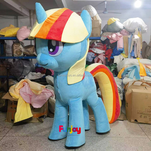 Disfraz Inflable <span class=keywords><strong>de</strong></span> Pony Morado <span class=keywords><strong>de</strong></span> 2m, Traje <span class=keywords><strong>de</strong></span> Mascota Inflable <span class=keywords><strong>de</strong></span> Cuerpo Completo para Adultos - Product Image 6