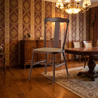 Chaise de salle à manger rétro en bois massif de style Windsor pour café, salon de thé, bistro commercial, mobilier de restauration