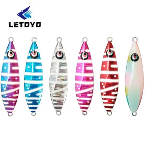 Letoyo iscas de pesca, 80g, 100g, para água salgada, peixes rígidos, com olhos 3d