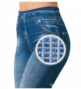 Blauw Zwart Denim Donkere Strakke Jeans Vormgeven Sexy Legging Butt Lift Up 4 Way Stretch Push Up Leggings Voor Vrouwen