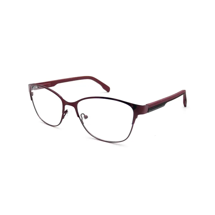 Ultra light slim fashion round red metal glasses frames,ladies spectacles frame