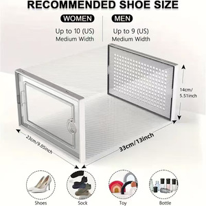 Nueva caja de almacenamiento de zapatos transparente/estantería para zapatos hecha de plástico PP, a prueba de polvo y humedad, adecuada para dormitorios y - Product Image 3