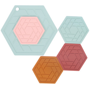 Silicone Hexagon Coasters Heat Resistant <b>Cup</b> <b>Mats</b> For Table Dining Set - Product Image 4