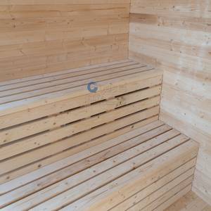 Sauna extérieur en <span class=keywords><strong>bois</strong></span> massif de style moderne, électrique, vapeur sèche et humide, pour 4 personnes, avec vestiaire, pour usage en villa - Product Image 6