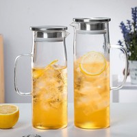 Carafe à eau froide en verre transparent, style tendance, 1,2 L et 1,5 L, pour usage en restaurant, écologique, pour thé et eau