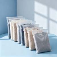 Sac à fermeture éclair transparent refermable pour vêtements avec étiquette d'avertissement d'étouffement imprimée sur mesure, emballage transparent pour vêtements et chaussettes