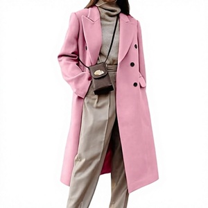 Abrigo de Invierno Largo para Mujer, Ecológico, Ligero, Mezcla de Poliéster, Cuello Solapa, Doble Botonadura, Personalizado OEM - Product Image 1