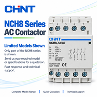 Contacteur AC modulaire CHINT NCH8 20A 25A 40A 63A 1P 2P 4P Bobine 24V 220/230V 50/60Hz Rail DIN pour contrôle domestique et industriel