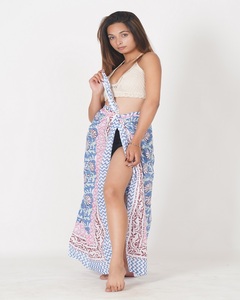 Super Offre : Sarong en Coton Imprimé à la Main pour Femme – Jupe de Plage Taille Haute Fendue, Idéale pour Couvrir le Maillot de Bain - Product Image 2
