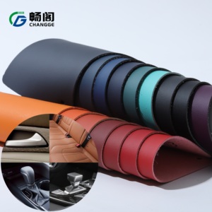 इको फ्रेंडली ऑटोमोटिव चमड़े के वॉटरप्रूफ सिंथेटिक पु चमड़े के नरम माइक्रोफाइबर कार इंटीरियर के लिए चमड़े - Product Image 1