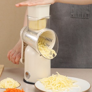Manual Vegetable Slicer with Container Plastic Body Stainless Steel Blade Handheld Kitchen Tool for Shredding and Slicing - Product Image 3