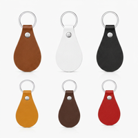 Porte-clés en cuir PU vierge en forme de goutte d'eau, pendentif pour clés, étiquette cadeau DIY, anneau pour clés de voiture