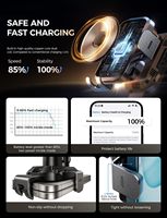 Chargeur de voiture sans fil en gros, commande en gros, 15W, fixation automatique par ventouse, compatible dropshipping, tous smartphones