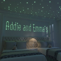 Offre Spéciale étoile lune brillant dans le noir Stickers muraux pour la décoration de la chambre à coucher 3.8CM 201 pièces par ensemble