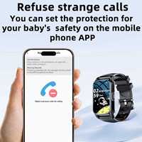 Reloj Inteligente para Niños VS06 Cuadrado IP67 con GPS, Ubicación WiFi, SOS de Emergencia, Monitoreo de Salud con un Clic, Detección de Caídas, Pantalla de 1.47 Pulgadas