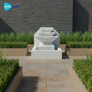 <span class=keywords><strong>Fontaine</strong></span> <span class=keywords><strong>murale</strong></span> côtière propre en marbre blanc, sculptée à la main, personnalisée, parc extérieur, matériau en marbre naturel - Product Image 2