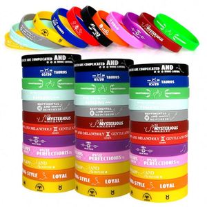 Pulseras de Silicona con los 12 Signos del Zodiaco, Pulsera Deportiva, Pulsera para Parejas, Pulsera de Constelación, Pulsera Personalizable de Silicona - Product Image 1